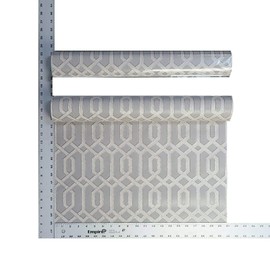 Wallcoveringsmart Gray Gold Metallic Geometric Faux Fabric Luxury Unique Textured Contemporary strippable Wallpaper