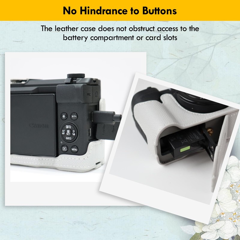 Rieibi Canon PowerShot V1 Grey PU Leather Half Case for