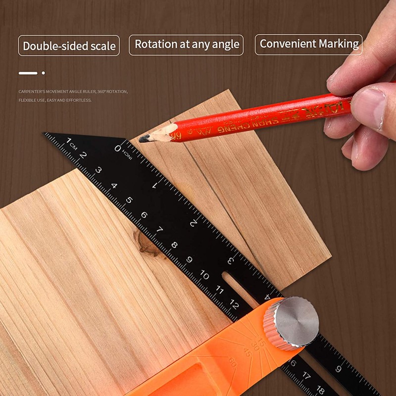 ANCLLO Horizontal Sliding T-Bevel Gaug Level Tool T-Bevel Ruler with
