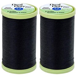 2-Pack Bundle Coats & Clark Dual Duty Plus Hand Quilting Thread 325yds Black s960-0900
