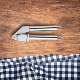 TRHDFW Professional Stainless Steel Garlic Press - No Need to Peel. Strong Handle. Dishwasher safe. GUARANTEED for 25 YEARS. Garlic Crusher Also Works with Ginger.