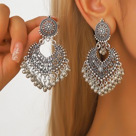 Jhumkas Indian Earrings for Women Boho Chandelier Earrings Indian Bollywood Jewelry Gifts for Jhumka Festival Holiday