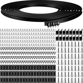 Jetec Curtain Tracks Ceiling Flexible Curtain Track Bendable Rail Curved Wall Mounted for Living Room Bedroom Divider Rod RV(20 Meter/ 65.6 Feet,Black)