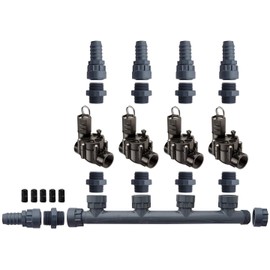 Rain Bird 100-DV 4 Zone Dura Manifold Valve Kit -No Flow Control Barb 100DV (4 Zone)