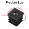 10 Pcs Square Tube Plastic Inserts M8 Thread Furniture Leg