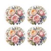 Butterfly Bouquet Ceramic Coaster Set - Floral Roses Print Set