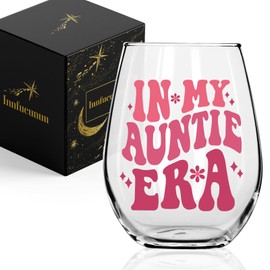 In My Auntie Era Wine Glass Birthday Christmas Gift for Aunt, Aunt Gifts from Niece, Nephew - Birthday Gifts for Auntie, New Aunts, Aunts To Be 15OZ Wine Glass