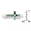 AeraVida Sideways Cross Rainbow Abalone Shell Sterling Silver Ring-6
