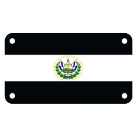 Fast Service Designs El Salvador Flag 4" X 7" ATV Motorcycle License Plate Patriotic Black Version