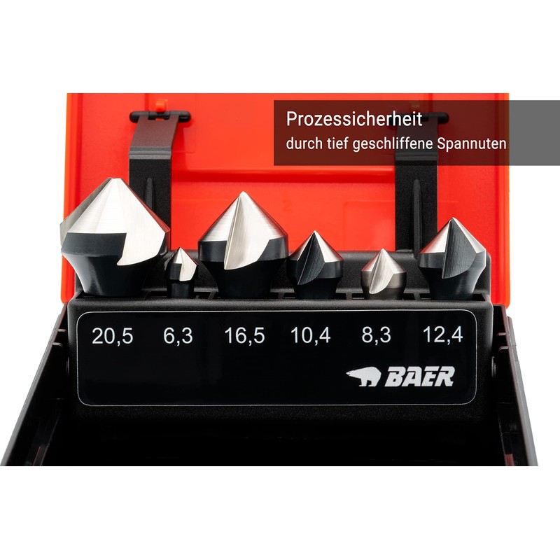 BAER HSSG 90° Bit Countersink Set 6.3-20.5 mm for Cordless