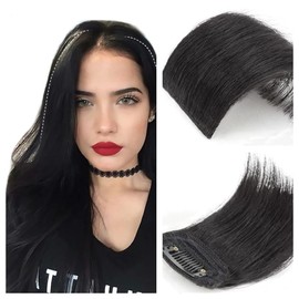 Synthetic Invisible Hair pad piece Seamless Clip In Hair Piece Hair Extension Hair Topper for Thinning Hair Women 2 PCS 20CM/8Inch (40CM/14INCH, Black)