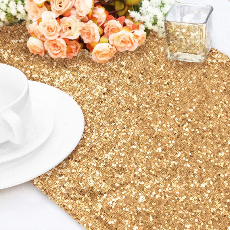 Time to Sparkle 12x108inch Glitter Sequin Table Runner Chair Sashes