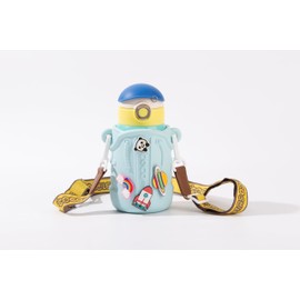 Cocosmile Fun Charm Kids Water Bottle with Silicon Sleeve - Kids Water Bottles for School Boys Girls, Thermal Insulated Stainless-Steel Water Bottle, BPA Free Travel Water Bottle (Without Straw)