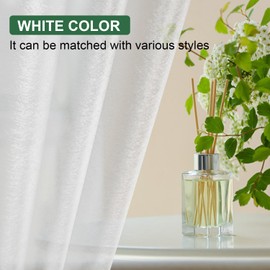 UFRIDAY Frosted Window Curtain with Hooks, Narrow Short Plastic Privacy Waterproof Shower Curtain for Bathroom, Kitchen, Car, Rack, W40 x L36 Inch