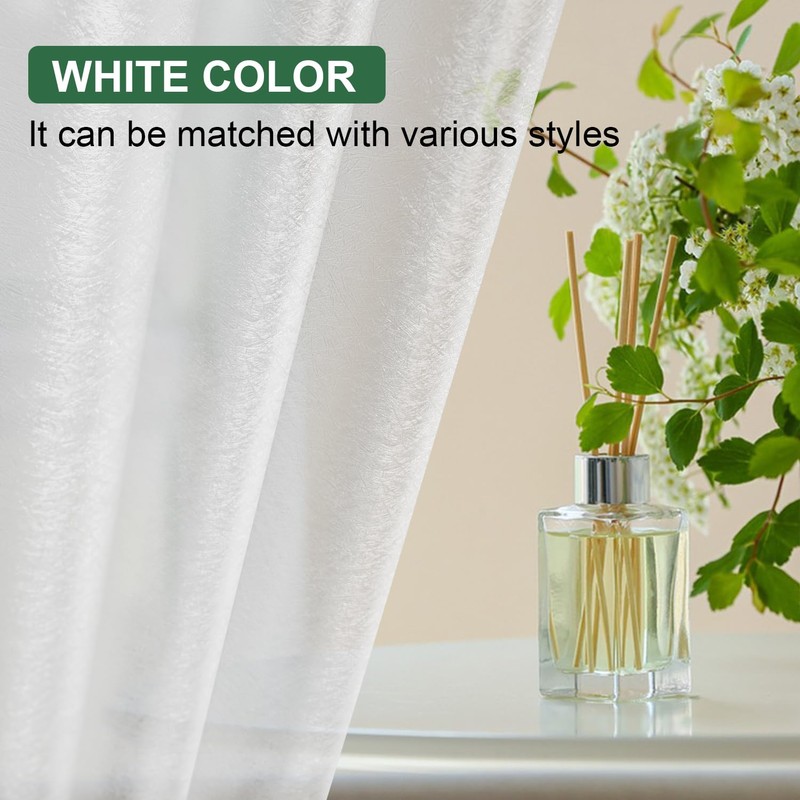 UFRIDAY Frosted Window Curtain with Hooks, Narrow Short Plastic Privacy
