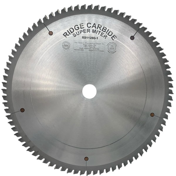 Ridge Carbide 12" 80T,Super Miter Saw Blade, Alternate Raker Grind