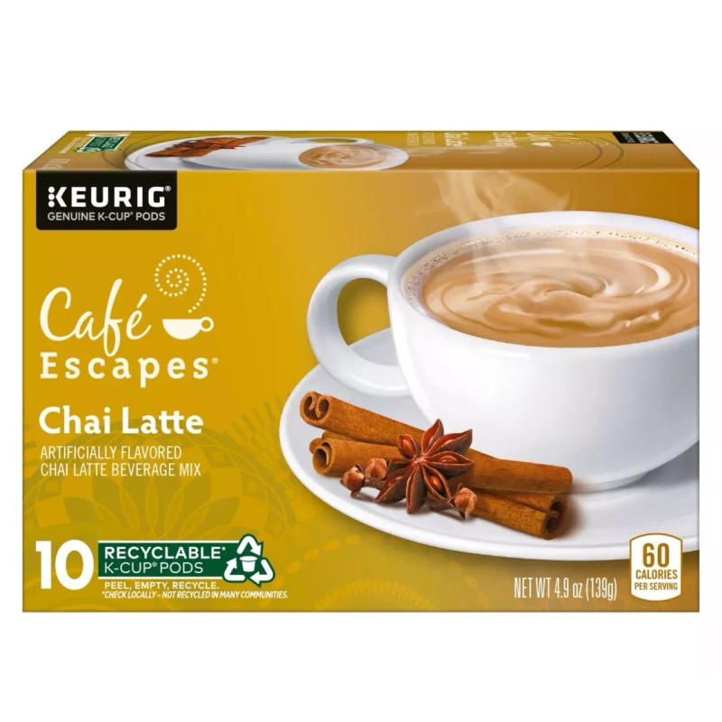Café Escapes Chai Latte K-Cups 60 Count Box