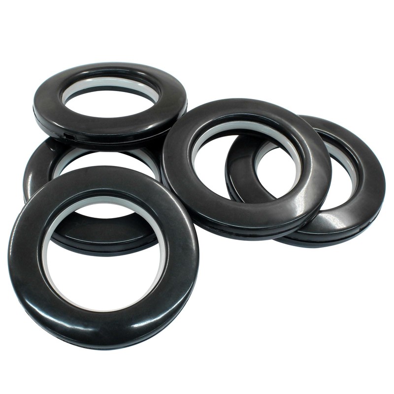 BokWin 8 Pack 1-9/16" (40mm) Inner Diameter Curtain Grommet, Black