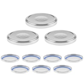 mikken 10 lids for jam jars, 8.5 cm, TO82 Blueseal, PVC-free, twist-off replacement lid, screw lid for jars and preserving jars, silver