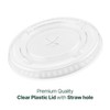 Clear PET Plastic Flat Lids with Straw Slot [1000 Pack]