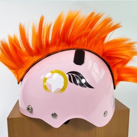Lecherri Hawk for Helmet 1PC Helmet Accessories Helmet Mohawk Hair Decoration for Motorcycle Helmet Bicycle Helmet Ski Helmet Orange Color (Helmet Not Included)
