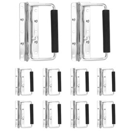 QWORK Heavy-Duty Spring Loaded Pull Handles with PVC Grip for Tool Boxes and Cases - 10-Pack Surface Mounted Design, 110lbs Load Bearing per Unit