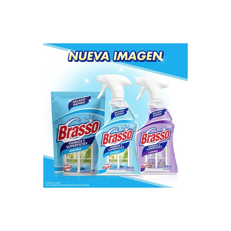 Brasso® Vidrios y Superficies Amonia con atomizador, 650mL