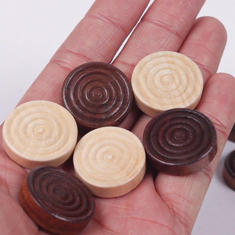 Amagogo 24 Draughts Lady Wooden Backgammon e for Family Parties
