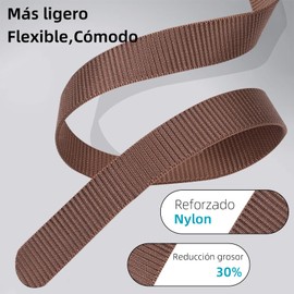 DOSYU Cinturones para Hombre, 2pcs Cinturón de Trinquete de Nailon, Hebilla Metálica Automática, Más Duradero, Cinturón Ajustable y Recortable, Adecuado para Trabajo, Negocios E Informal. (Negro+Café)