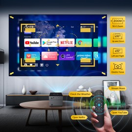 [Netflix-Licensed & AI Electric Focus]XNANO 4K Support Projector with WiFi6 and Bluetooth 5.0,Full HD 1080P Home Theater Projector,with Smart Voice Assistant,Projector 4D/4P Keystone Correction