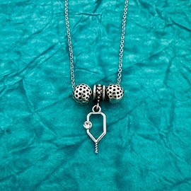 Pickleball Necklace - Women's Pickleball Jewelry, Silver Paddle Pendant, Pickleball Gifts For Women, Pickleball Player Gift (Style 1)