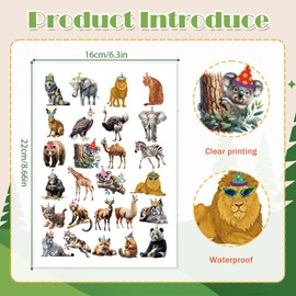 Papiailove Safari Temporary Tattoos Stickers, Animal Tattoo Stickers for Kids, Birthday Party Favors Goodie Bag Fillers Supplies Decorations, Classroom School Prizes Rewards Gifts(8 Sheets)