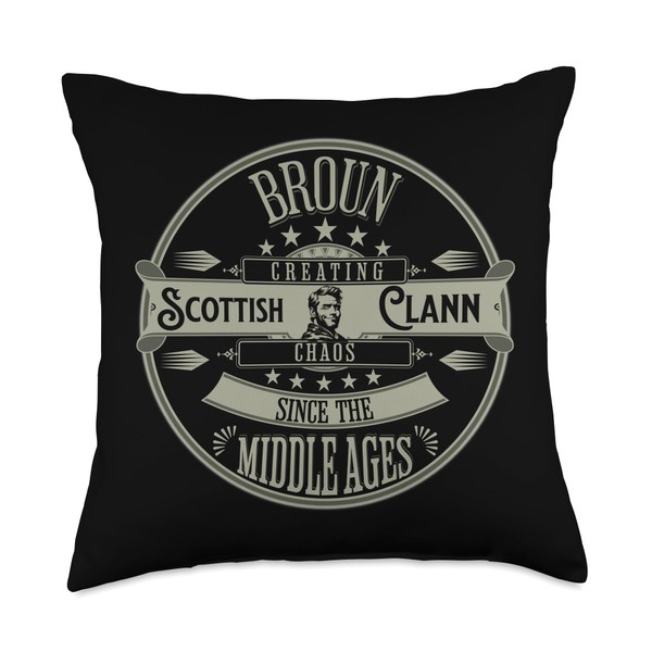 Broun Scottish Gaelic Clan Middle Ages Funny Throw Pillow