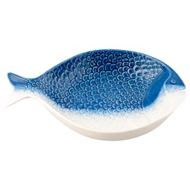 Karma, 11.75-inch Coastal Fish Dish, Dessert Appetizer Small Serving Party Dish, Coastal Dessert Snack Fruit Side Dishes, White