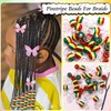 VENOFEN 50PCS Stripe Hair Beads Dreadlock Decoration Large Clear Loc