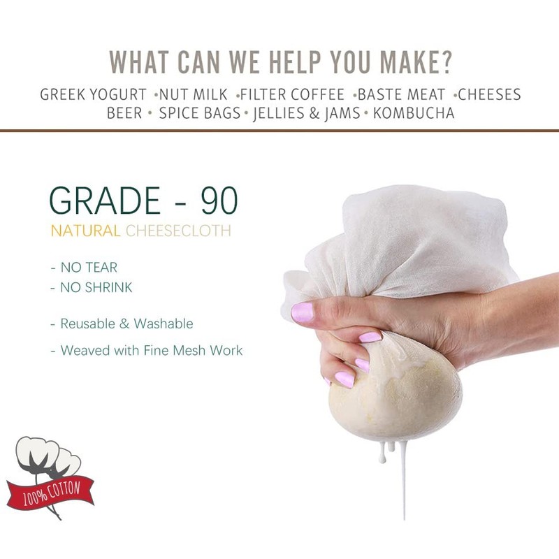 J. Adler Grade 90 CheeseCloth, 27 Sq Feet | 100%