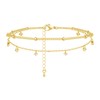 Poxtex Gold Anklets for Women, Zircon Gemstone Layered Gold Ankle