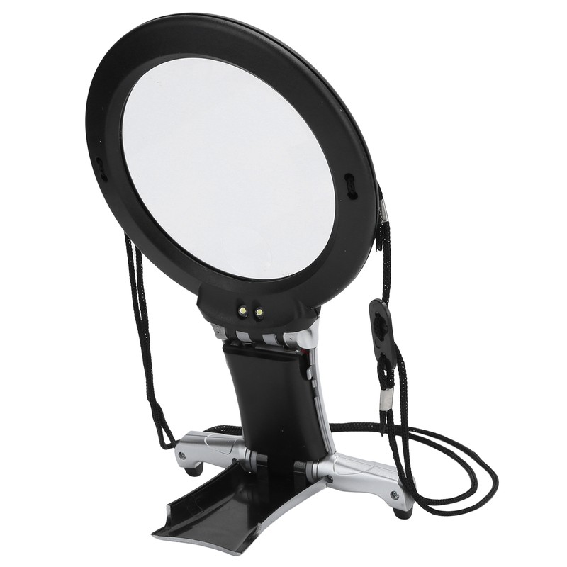 26X Dual LED Reading Magnifier Handheld Neck Wearing MultiFunction Table