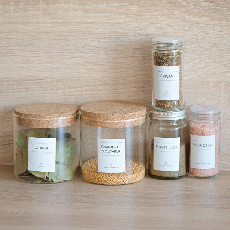 AVERY - Pack of 96 Minimalist Spice Jar Labels -