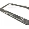 License Plate Frame Shop 1x TURBO S" 3D Emblem Real