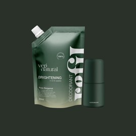 Veri Natural Deodorant Refillable Brightening Roll-On For Dark & Smelly Armpit 100% Natural 8周内肌肤亮白, 8 小时狐臭防护