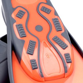 1Pair Kids Swim Training Fins Swimming Fins Learn Swimming Equipment for Boys Girls Grey Orange XXXXS(30‑31)