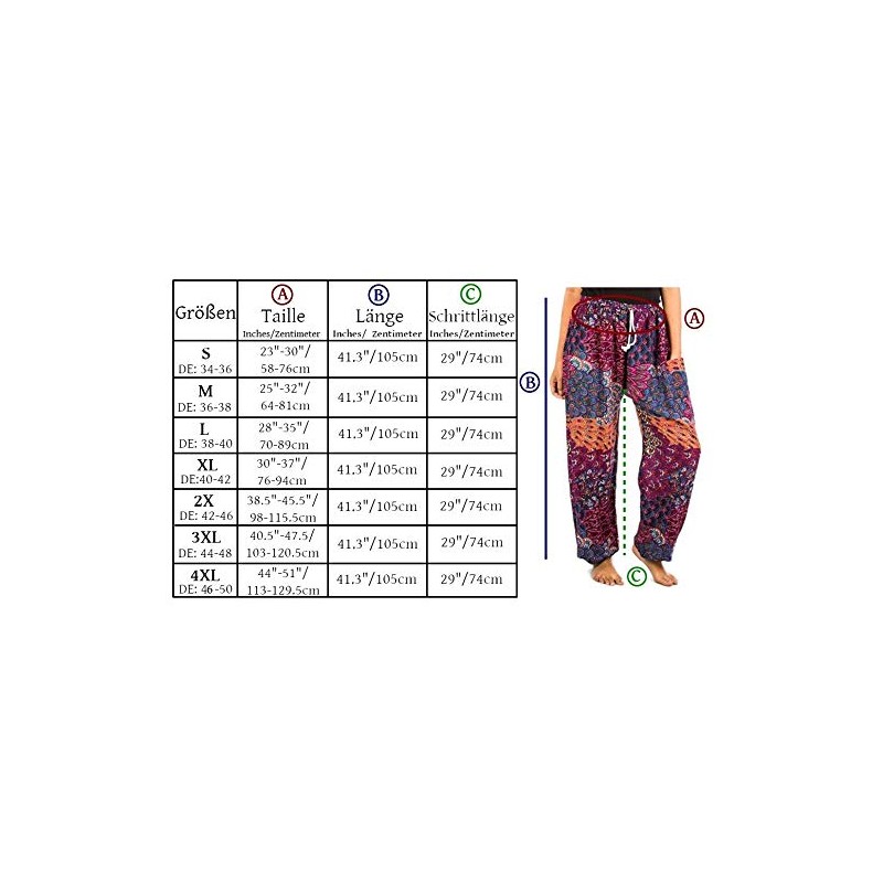 LOFBAZ Pantalones Harem para Mujer S-4XL Plus Elefante Yoga Boho