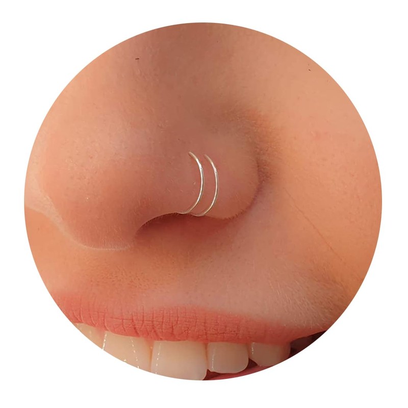 Decentraland Stainless Steel Spiral Nose Ring Double Hoop Nose Ring