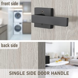 KNOBWELL 6 Pack Heavy Duty Dummy Door Handle Door Leversets, Dummy Lever, Single Sided Handle for Both Right/Left Handed Doors, Matte Black Finish 0.93 lb One Lever