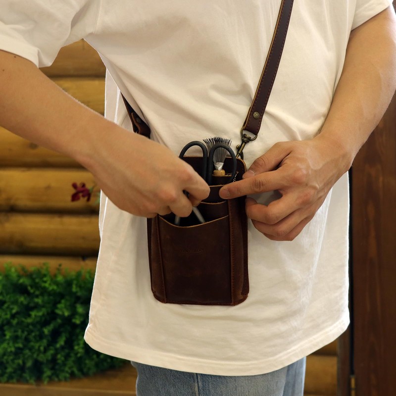 Tourbon Gardening Pouch Pruning Shears Pouch Leather Scissor Case Bag