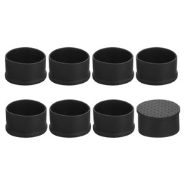 sourcing map 8Pcs Chair Leg Caps, Fit OD 50mm (2 Inch) Non-Marking PVC Chair Leg Tips Non-Slip Chair Leg Floor Protectors Round Table Covers End Caps for Furniture, Black
