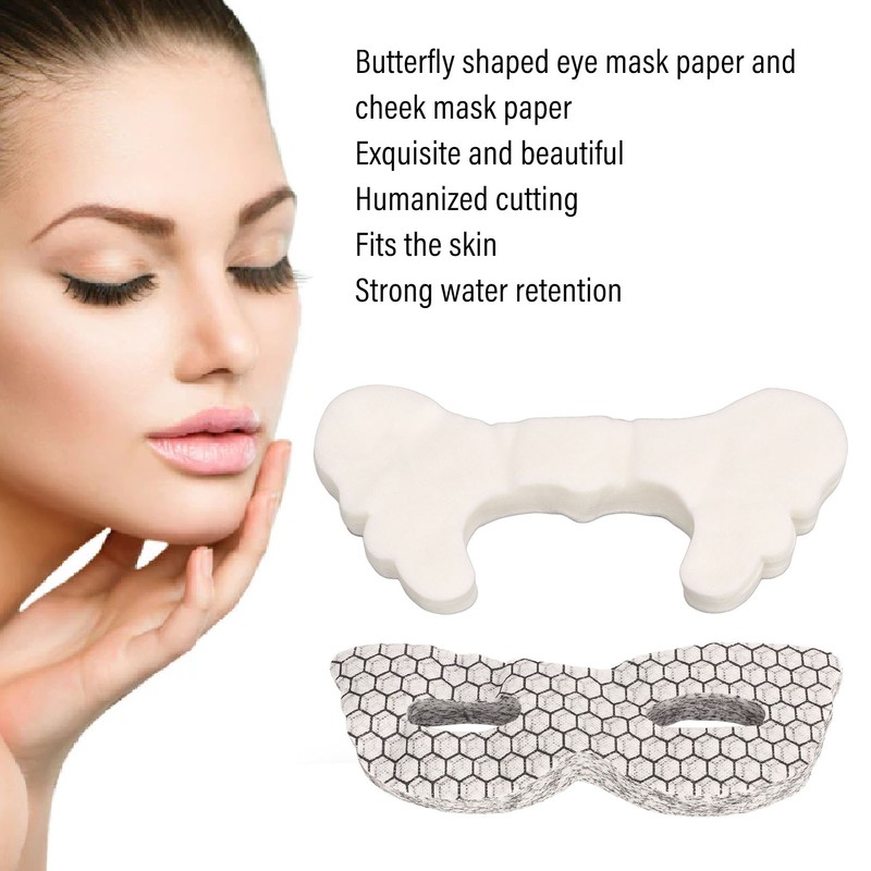 100pcs Silk Butterfly Shaped Cheek Mask Paper Sheet 100pcs Soft