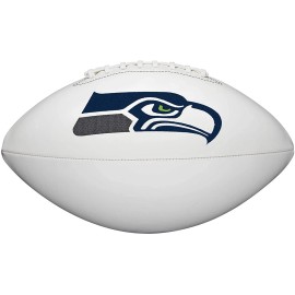 Wilson Seattle Seahawks Full Size Autograph Signature Series White Panel Football