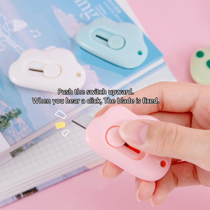 Box Cutters Retractable, 3 Pack Retractable Letter Opener, Adorable Cloud